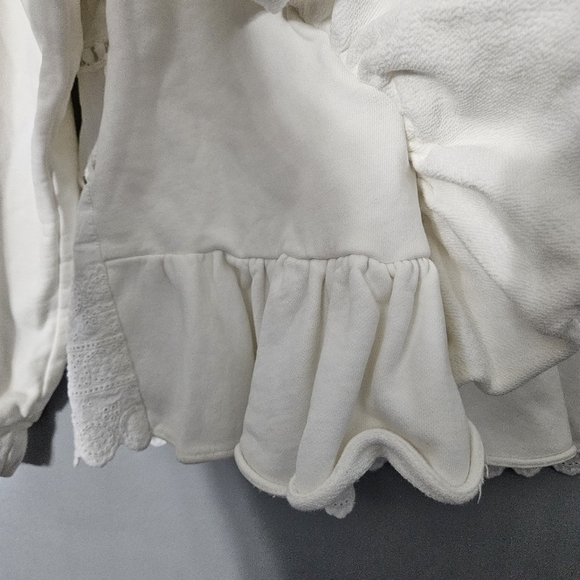 Sea New York White Ruffle Terry Cloth Sweatshirt - Picture 7 of 12